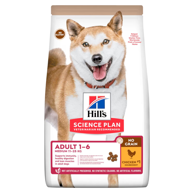 Hill's Science Plan No Grain Yetişkin Orta Irk Tavuklu Köpek Maması