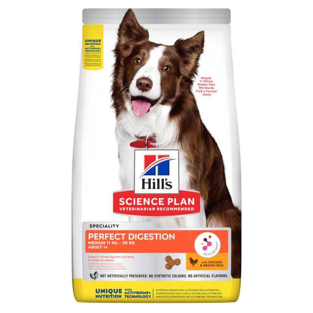 Hill's Science Plan Perfect Digestion +1 Yetişkin Orta Irk Köpek Maması