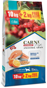 Carni Life Cranberry Ancestral Grain Sterilised Somonlu & Portakallı Kısırlaştırılmış Kedi Maması