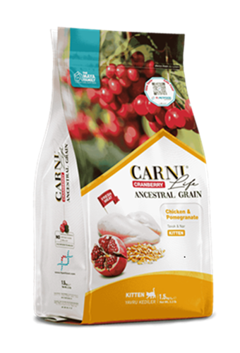 Carni Life Cranberry Ancestral Grain Kitten Tavuk Etli & Narlı Yavru Kedi Maması