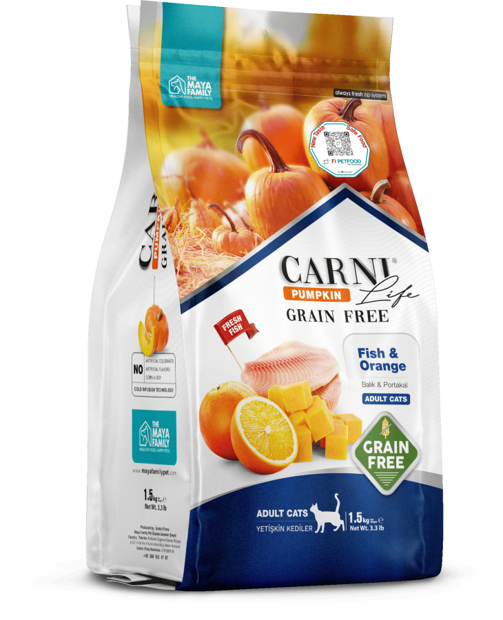 Carni Life Pumpkin Tahılsız Balık Etli & Portakallı Yetişkin Kedi Maması
