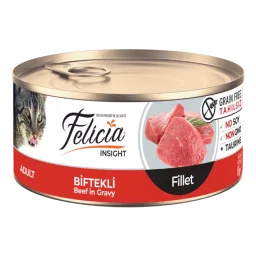 Felicia Tahılsız Konserve Biftekli Fileto Yaş Yetişkin Kedi Maması