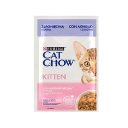 Cat Chow Pouch Sos İçinde Kuzu Etli ve Kabaklı Yavru Kedi Konservesi