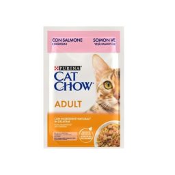 Cat Chow Pouch Jöle İçinde Somonlu ve Yeşil Fasulyeli Yetişkin Kedi Konservesi